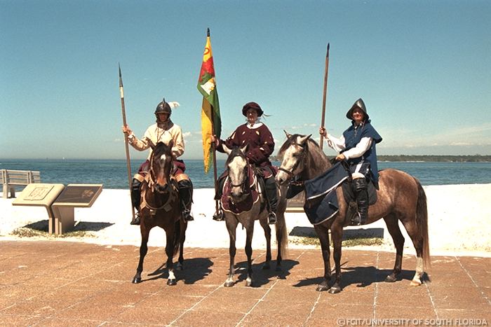 Reenactors on the beach