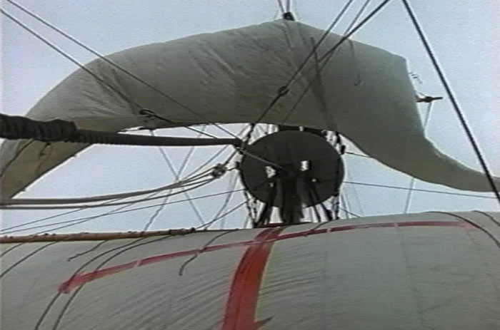 Sails showing Spanish Cross