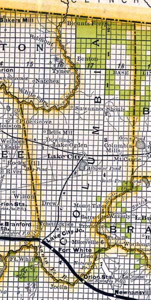 Map of Columbia County, Florida, 1888