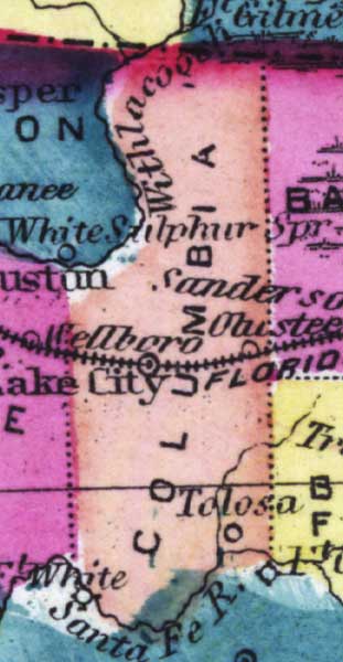 Map of Columbia County, Florida, 1873