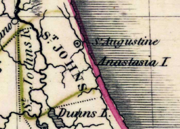 Map of St. Johns County, Florida, 1835
