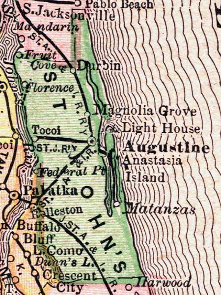 Map of St. Johns County, Florida, 1894
