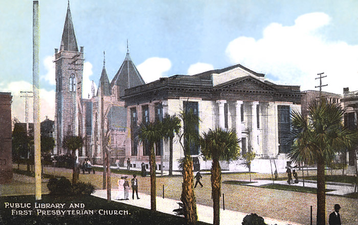  Public  Library and First Presbyterian church, Jacksonville, Florida