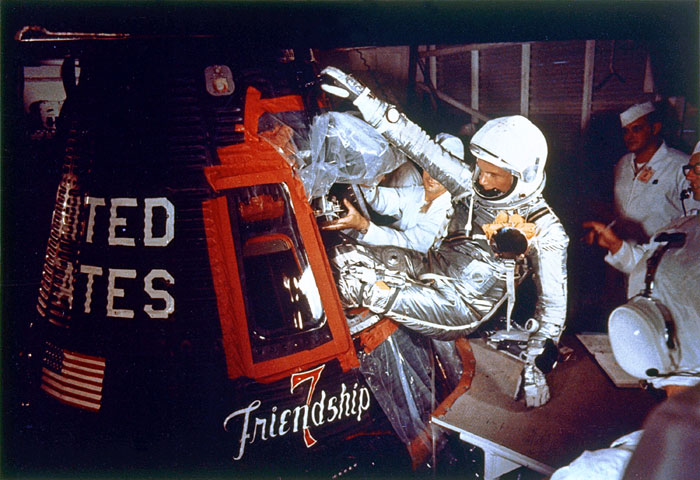 John Glenn Entering Friendship 7